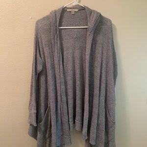Grey hooded cardigan